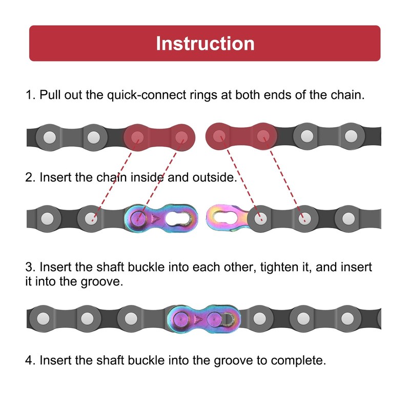 HARFINGTON 4pcs Bicycle Missing Link 11 Speed Reusable Steel Bicycle