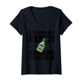 Womens Ranch Dressing Bottle Powder Packets Ranch Seasoning V-Neck T-Shirt