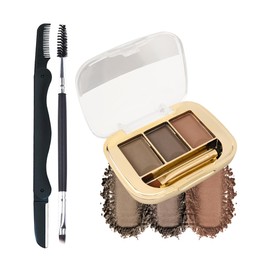 Eyebrow Powder Kit, Long Lasting Waterproof Eye Brow Tinting, 3 Colors Black Light Dark Brown Brow Tint, Eyebrow Filler Palette with Brush Tools, Mother’s Day Makeup Gift for Women & Girls- Set 01