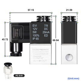 TAILONZ PNEUMATIC 1/8 Inch BSP 12V 2 Way Normally Closed Electric Solenoid Air Valve 2V025-06 Junction Box