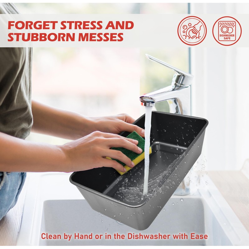 PERLLI Meat Loaf Pan with Drip Tray – 2 Pc.