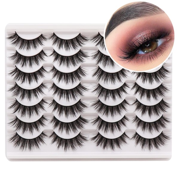 Losha Eyelashes Natural Look Faux Mink Lashes Pack Handmade Fluffy