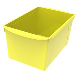 Storex Extra Large Yellow Book Bins Interlocking Organizer 6 Pack for Home Of...