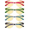 Eyekepper 4-pack Round Reading Glasses Blue Light Blocking Women Yellow