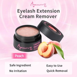 Beauty7 Eyelash Extension Remover Cream 5g for Cluster Lash Individual Lash, Low Irritation Cream Light Peaches Flavor