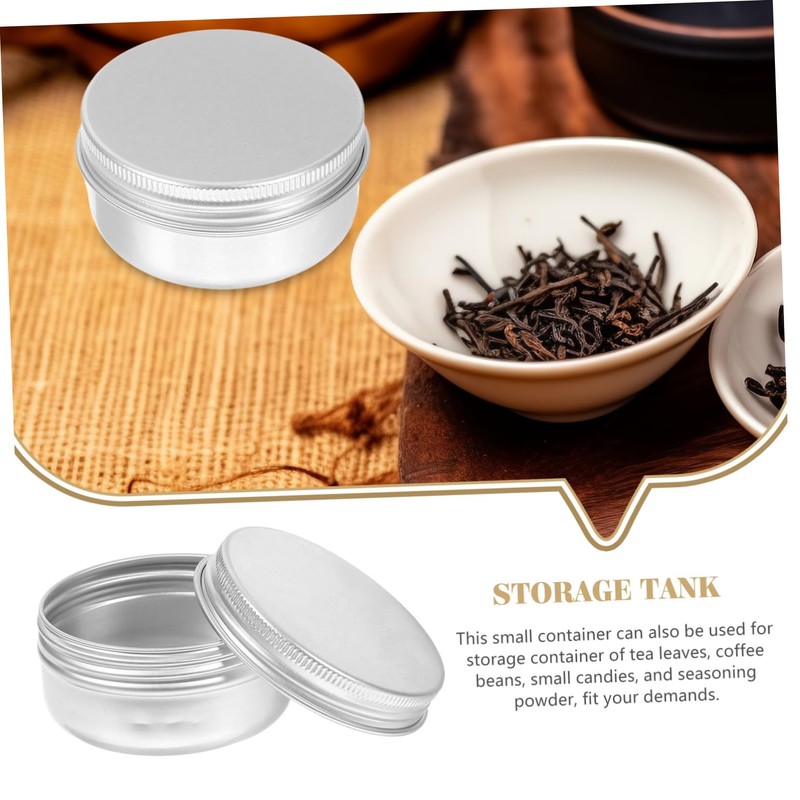 Gatuida 18pcs Spice Container Lip Balm Tin Round Aluminum Tin