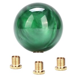 jingfei Style Round Ball Gear Shift Knob Acrylic Shifter Knobs Stick Shift Knobs with 3 Adapter for Car Dark Green