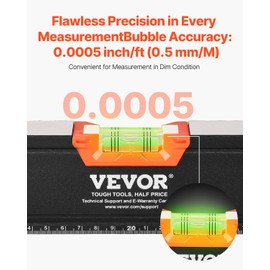 VEVOR 6-Piece Torpedo Level, 78/48/32/24/16/10 Inch Box Levels Set, Bubble Vials Ruler for 45/90/180 Degree, Shock-Proof Aluminum Alloy Magnetic Leveler Tool, SAE/Metric Scale(Only 10-inch has magnet)