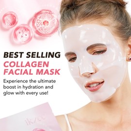 Bio Collagen Gesichtsmaske Overnight, Collagen Gesichtsmaske, Bio Collagen Deep Hydrating Firming Overnight, Straffen die Haut, beruhigen, verbessern die Elastizität und Falten Gesichtsmaske (8P)
