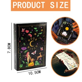 ZWWOGE Tarot Cards, Witch Tarot Cards for Beginners, Moon Witch Oracle, Portable Tarot Decks, 42 Sheets