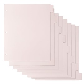 SUPERFINDINGS 16 Sheets Plastic Binder Dividers A4 Notebook Index Divider Sheets with 3 Holes Durable Index Tabs for School Office Home Business DIY Planner Organization,Pink