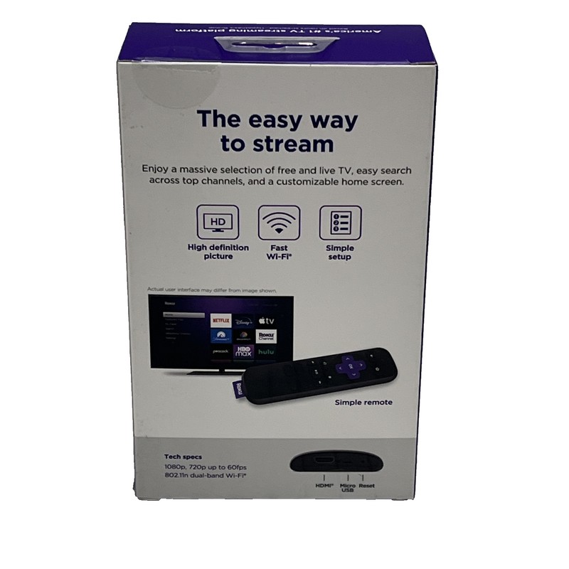 Roku Express 3960RW HD Streaming Device - Black with Fast