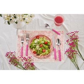 ANNOVA Silverware Set Stainless Steel Colorful Tableware Kitchen Flatware Set Utensils, Includes Dinner Knives, Forks, Spoons, Salad Forks & Dessert Spoons (Pink, 20 Pieces)