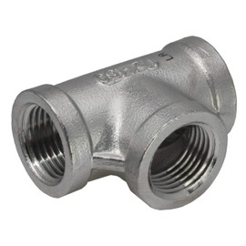 Cast Tee with 3x Female Thread NPT 1/4 Inch Female Thread 16 Bar Stainless Steel