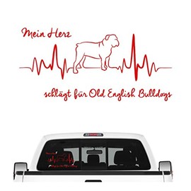 Siviwonder Old English Bulldog OEB Sticker Car Heart beat Dog Sticker, 60cm