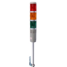 Luban Industrial Signal Tower, Column LED Alarm Tower Lamp Flash Indicator, 3-Layer Stack LED Warning Light Without Buzzer for Safety (110V/Steady ON Light)