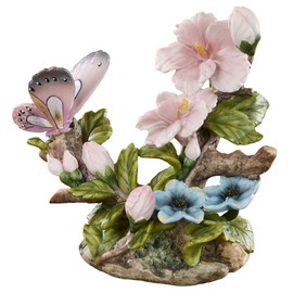 Touch of Class Social Butterfly Pink Floral Table Sculpture