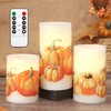 Silverstro LED Flameless Candles with Remote, Set of 3 Pumpkin