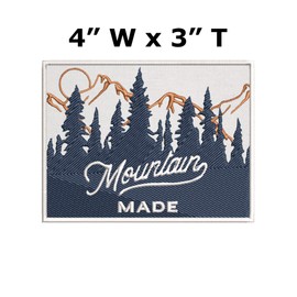 Mountain Made Forest Scene Embroidered Premium Patch DIY Iron-on or Sew-on Decorative Badge Emblem Vacation Souvenir Travel Gear Clothes Appliques Wildlife Explore Nature