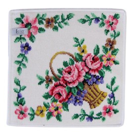 Fayer Handkerchief, Hand Towel, Towel Handkerchief, 11.8 inches (30 cm), Basket White