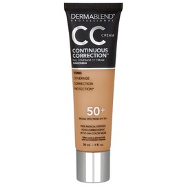 Dermablend Continuous Correction Tone-Evening CC Cream Foundation SPF 50+, Full Coverage Foundation Makeup & Color Corrector, Non-Comedogenic ,1 Fl Oz (Pack of 1)