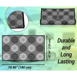 ARSUK Outdoor Rug Waterproof, 180x120cm, Picnic Blanket Lightweight Foldable Plastic Reversible Mat for Beach Camping Garden RV Patio Decking Balcony