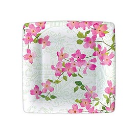 Caspari 14440SP Salad/Dessert Plates Square, Multicolored