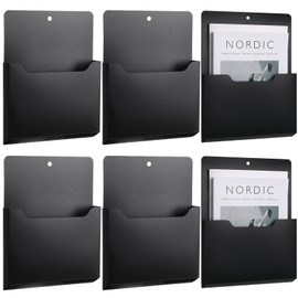 Qunclay 6 Pack Magnetic File Holder Magnetic Paper Holder Fridge Magnet Organizer Letter Size Fridge Pockets Storage Mail Planner Wall File Organizer for Refrigerator Locker Whiteboard (Large)