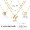 stino Initial Letter Necklace Set, 4-Piece Gold Plated Bubble Alphabet