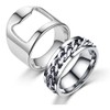 Fuqimanman2020 2pcs Stainless Steel Bottle Opener Rings Set Spinner Chain