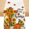 Fall Table Runner, Cross Pumpkins Runner for Table Bless This