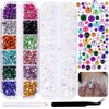 GZMAYUEN Rhinestones Nail Set, Multicoloured Glitter Stones for Nails, Transparent