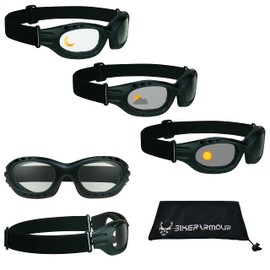 Bikershades Motorcycle Transitional Biker Goggles Safety Day Night Photochromic Lens