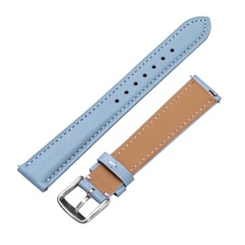 Afany Leather Watch Band 16mm,Quick Release Replacement Watch Strap Blue,Silver Polished Pin Buckle,for Women lady girls