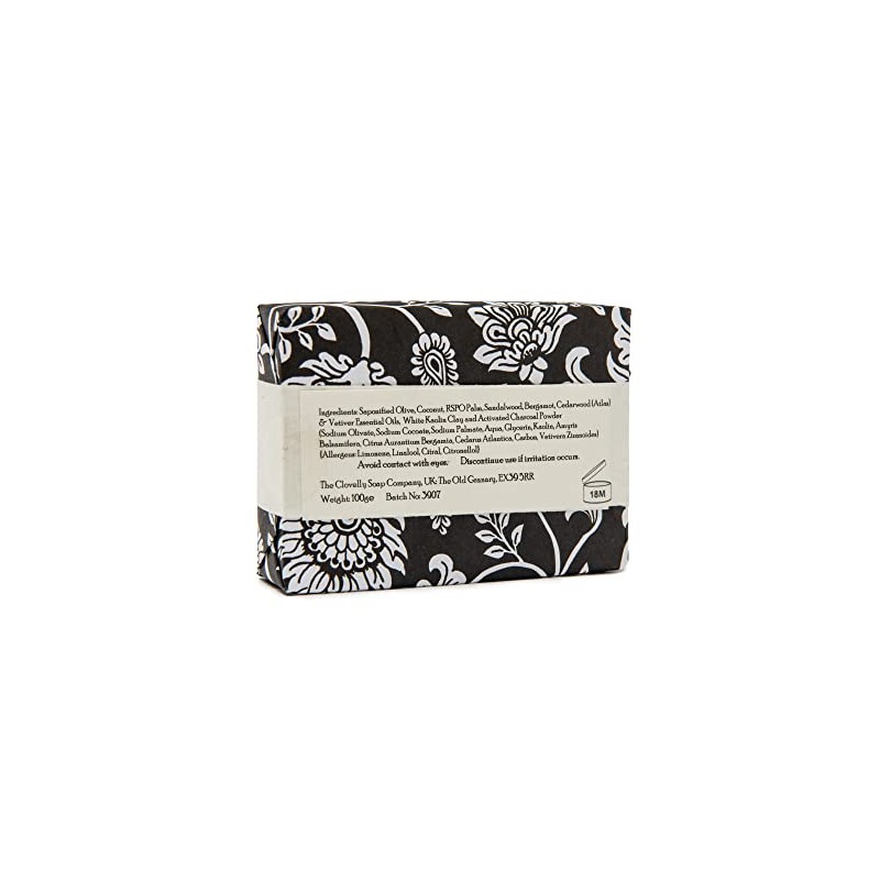 Clovelly Soap Co Natural Handmade Sandalwood Bergamot and Charcoal Soap