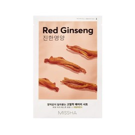 MISSHA Red Ginseng Sheet Mask Anti-Ageing, Brightening, Moisturising, Regenerating Cloth Mask Korean Cosmetics Kbeauty Set of 5