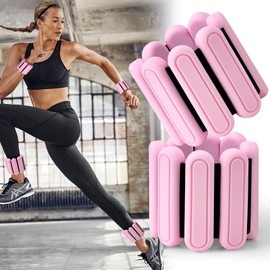 Jueachy Weight Cuffs, Wrist Weights Ankle Weights Set of 2 (0.45 kg each) Dumbbells Women Set Adjustable Arm Weights for Jogging Yoga Aerobics Pilates Fitness Bracelet Pink