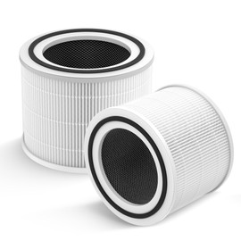 Core 300 Replacement Filter Compatible with LEVOIT Core 300, Core 300-P, Core 300S Air Purifier, 3-in-1 H13 True HEPA Filter and Activated Carbon, Core 300-RF, 2 Pack, White, by Ouheal