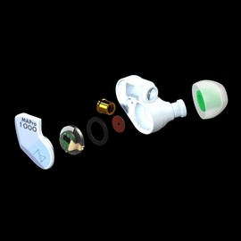 Maestraudio MAPro 1000 Bluish Snow Limited Production [OTA-MAPRO-1000-BS] Earphone with 0.3 inch (10 mm) Graphene Dynamic Driver & 0.2 inch (5.8 mm) Ceramic Tweeter RST Monitor Earphone Shape, MMCX