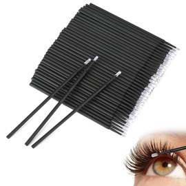 100 Stück Einweg-Mikrobürste,Einweg Microbürsten Wimpernbürste,Microbrush,Wimpernverlängerung Kleber Removal Lashes Graft Tools,für Makeup Applikator,Wimpernverlängerung,Oral und Sauberkeit(Schwarz)