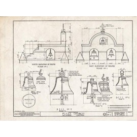 Historic Pictoric : Blueprint HABS Cal,19-LOSAN,1- (Sheet 9 of 16) - Plaza Church, 535 North Main Street, Los Angeles, Los Angeles County, CA 24in x 18in