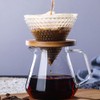 TAMUME 12cm Glass Coffee Dripper with Wooden Support Coffee Filter