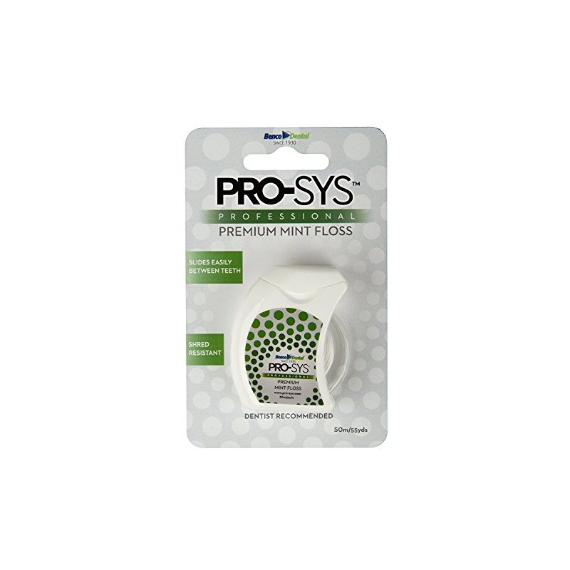 PRO-SYS® Premium Mint Dental Floss, Shred-Resistant, Removes Plaque & Food,