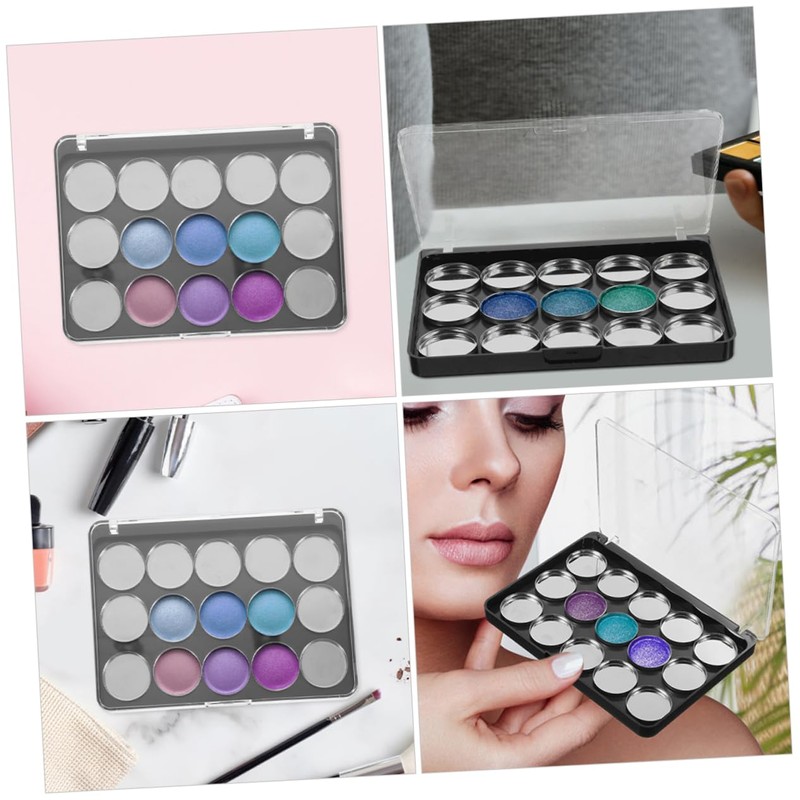 Baluue 2sets Empty Eyeshadow Boxes Plates for Blush and Eyeshadow
