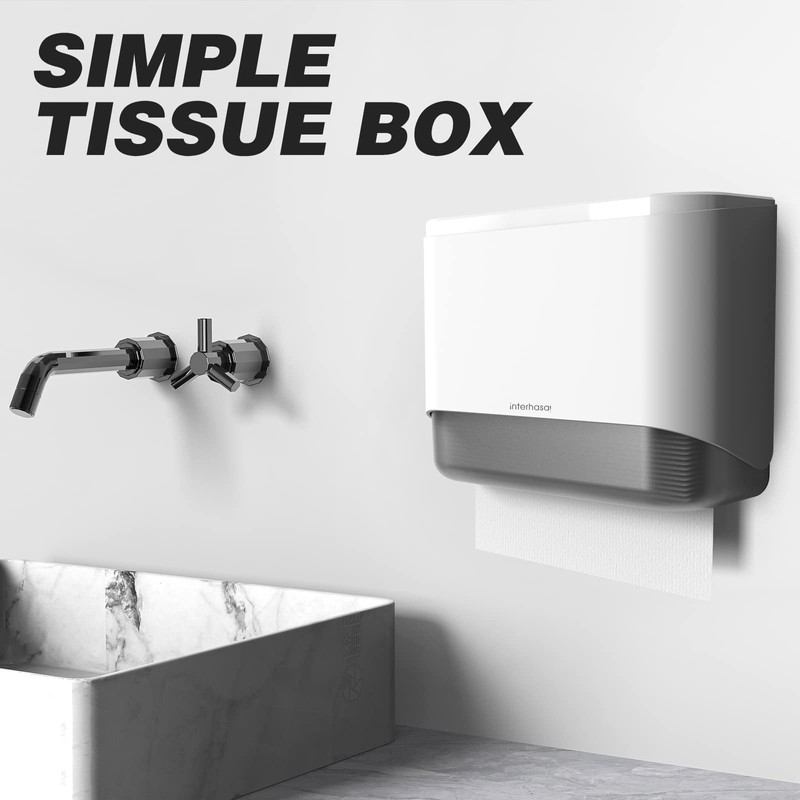interhasa! Paper Towel Dispenser Wall Mounted, Adhesive Multifold Trifold c