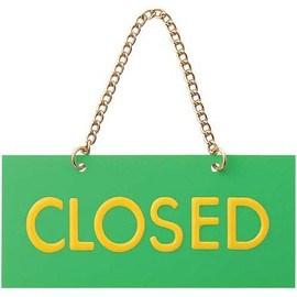 Acrylic Sign 'Open/Closed' Double-Sided shown kusari with Yellow Series FJ221 – 2