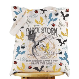 KEYCHIN Onyx Storm Tote Bag 4th Wing Inspired Gifts Onyx Storm Brave The Dark Shoulder Bag Dragon Rider Gifts (Onyx Storm-TB)