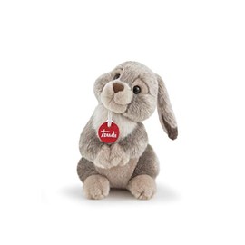 trudi Lino 24013 Classic Plush Rabbit Approx. 19 cm, Size S, High-Quality Soft Toy with Soft Materials, Plush Toy with Realistic Details, Floppy Ears, Washable, Cuddly Toy for Children, Brown