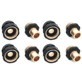 Hanobo 3/4" Garden Hose Quick Connector Quick Release No-Leaks Pressure Washer Set (4 Male + 4 Female)