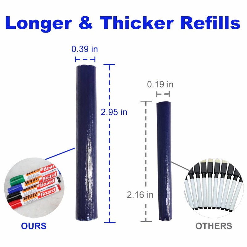 JYWYBF 12 PCS Whiteboard Markers Erasable, Whiteboard Pens with Large